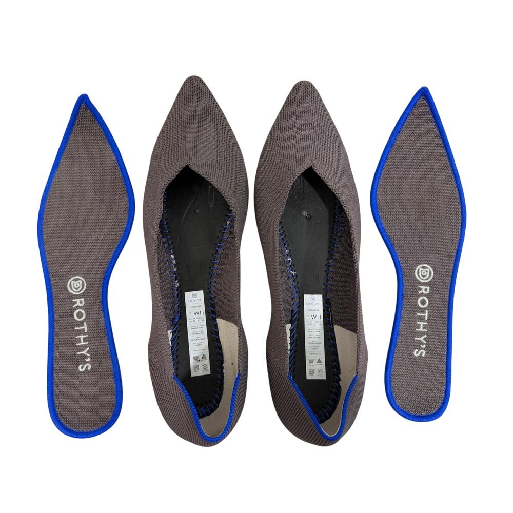 Rothy’s The Point Mink Dusty Purple Pointed Toe Flats Women’s Size 11 Silp aOn - Picture 7 of 11